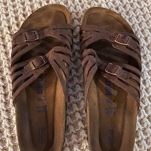 Birkenstock Women's Dark Brown Strappy Sandals